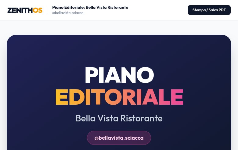 Piano editoriale interattivo lato cliente